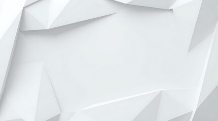 Obraz premium Abstract geometric white background with clean angled planes and soft shadows