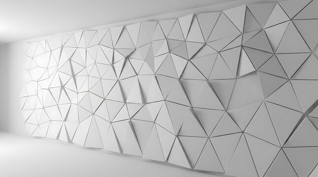 Abstract geometric triangle wall interior architecture design pattern