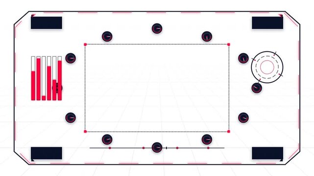 Motion of an Air Hockey Table in Action with Puck and Mallets for Dynamic Sports Footage.