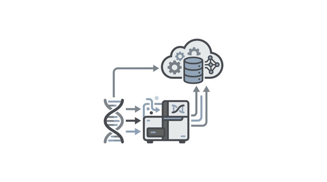 Cloud bioinformatics data synchronization icon