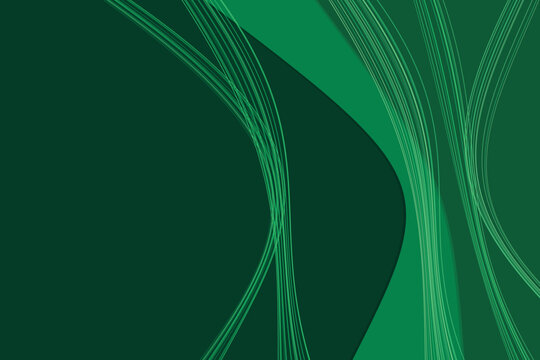 Neon-green fluidic curves on dark gradient background