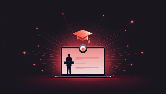 Futuristic E Learning Background for Online Courses and Workshops