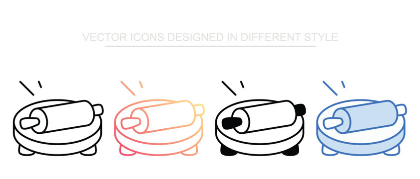 Rolling Pin icon set with white background stock illustration