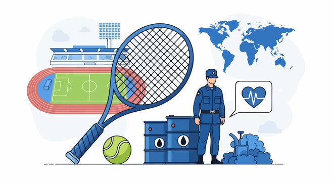 Tennis player with racket and ball.
