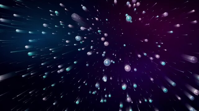 Abstract 3D Flying Spheres Warp Speed Space Background Loop Animation