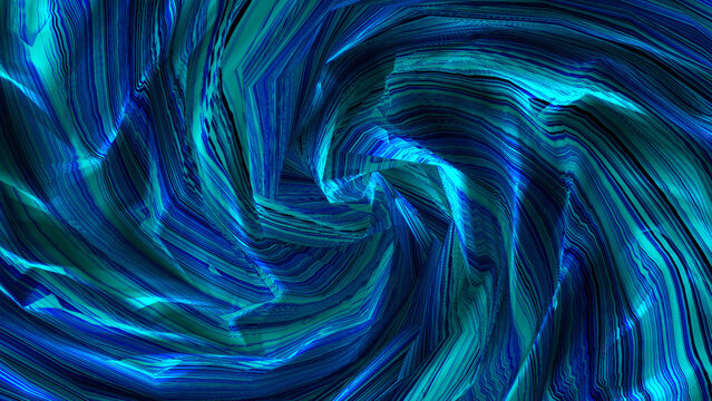 Abstract Blue Digital Vortex with Glowing Neon Flow Lines Background