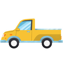 Naklejka premium Illustration of a Yellow coloured Pickup