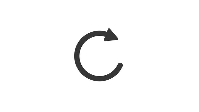 Circle refresh arrow loading icon animation with progress indicator on white background.