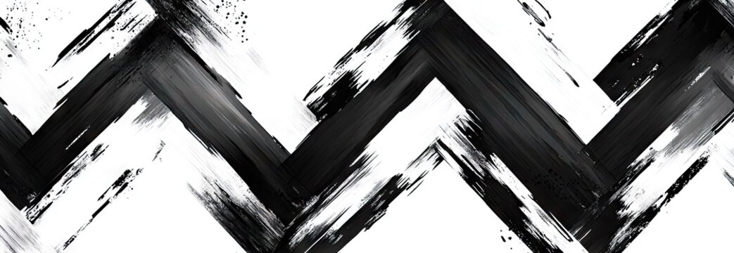 Bold black chevron brush strokes on white background