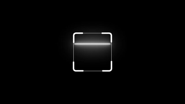 Scanner icon animation, isolated neon scanner icon animation.