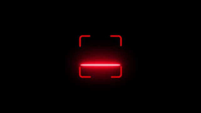 Scanner icon animation, isolated neon scanner icon animation.