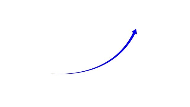 Red Curved Up Arrow Icon, Growth Trend Direction Symbol, Business Success and Progress Illustration