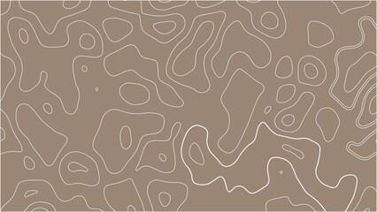 black lines on white background. Wood texture imitation. Terrain topographic map. Black and white landscape geographic pattern. © Mst