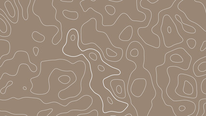 black lines on white background. Wood texture imitation. Terrain topographic map. Black and white landscape geographic pattern. © Mst