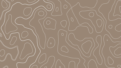 black lines on white background. Wood texture imitation. Terrain topographic map. Black and white landscape geographic pattern. © Mst