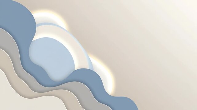 Abstract Paper Cut Background with Soft Wavy Layers and Gradient Pastel Tones for Modern Minimalist Graphic Design Projects