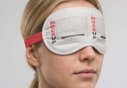Sleep Mask on Face Design Branding Mockup