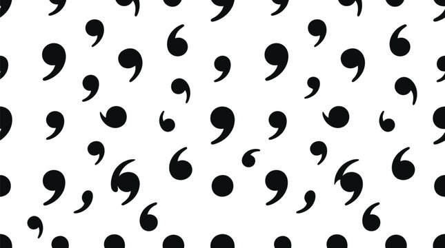 Punctuation marks seamless pattern background on transparent vector illustration for print design.