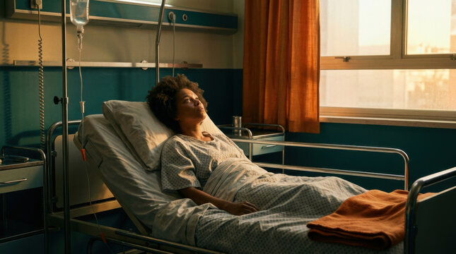 Woman Recovers In Hospital Bed Reflecting On Recovery And Hope