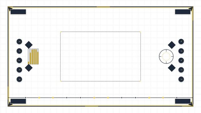 Motion of a Modern Indoor Basketball Court with Dynamic Lighting and Equipment for Sports Training.