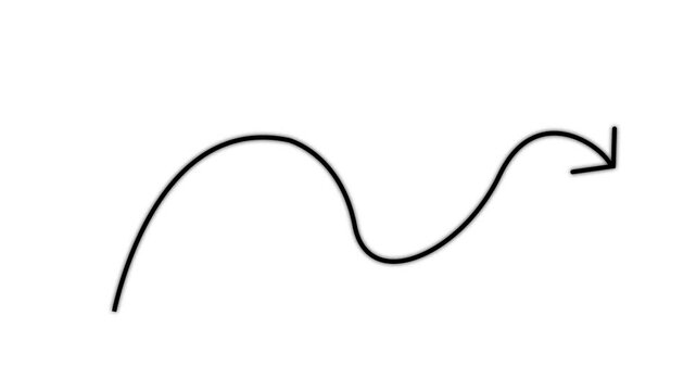Animated hand-drawn wavy arrow path overlay for motion and presentations animation doodle