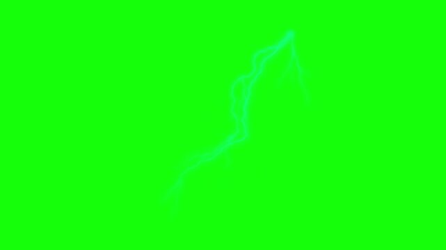 Bright electric blue lightning bolt on vibrant green background, dynamic energy