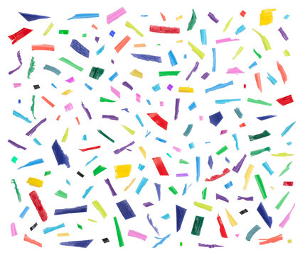 Pieces of plastic on isolated on white or transparent background 
