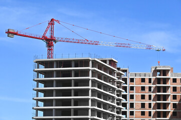 Fototapeta premium Construction from concrete-steel and brick