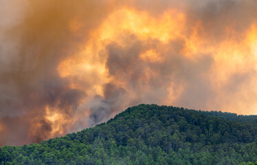 Extreme Wildfire Smoke Over Spanish Countryside During Heatwave - Madrid © Hector
