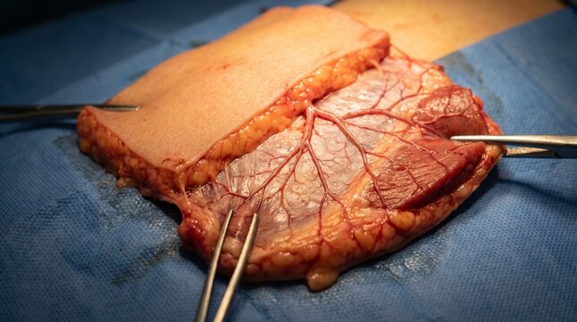 Human Spleen Surgical Specimen Isolated on Black Background Medical Anatomy