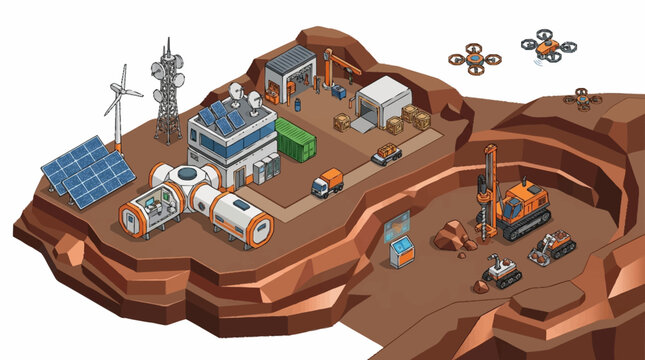 Industrial mining operation on earth.
