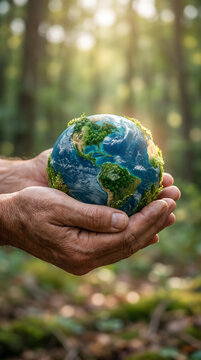 Concepto de protecci&oacute;n del planeta mediante un estilo de vida sostenible y compromiso ambiental.