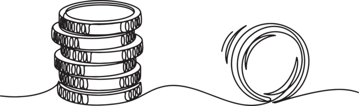 Black and white of a spool of thread and thread sewing
