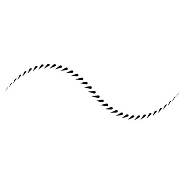 Sinusoidal waveform pattern with aligned teardrop elements in oscillation