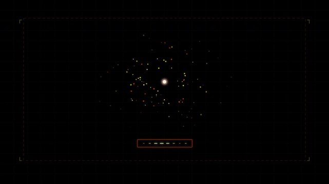 Dynamic motion of star-like particles in space creating mesmerizing visual effects.