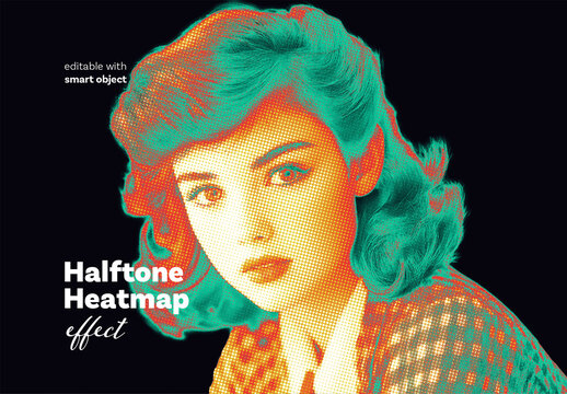 Halftone Heatmap Photo Effect