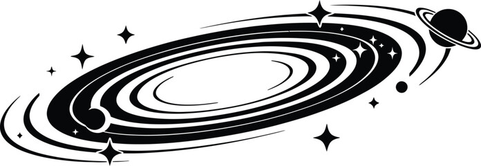 Solar system orbiting planet graphic vector illustration © Rahat Hossain
