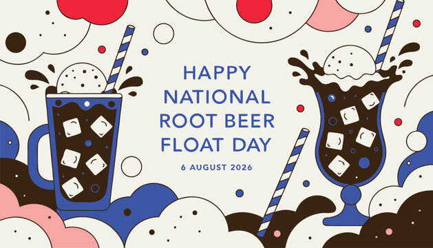 Two refreshing root beer floats served for national celebration day