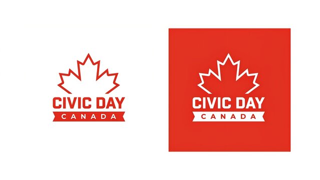 Civic day canada logo variations white and red backgrounds