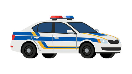 Police sedan illustration flat vector graphic on a white background © Design Bari