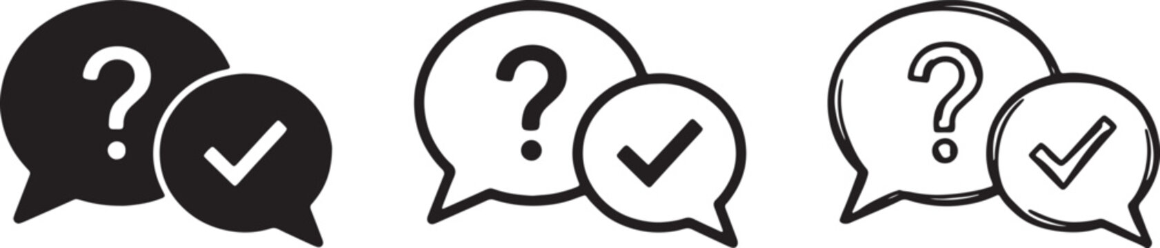 Black and white question mark with different expressions