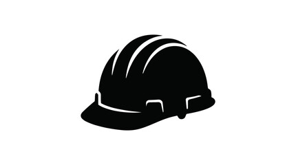 Fototapeta premium Black and white vector illustration of a construction safety helmet