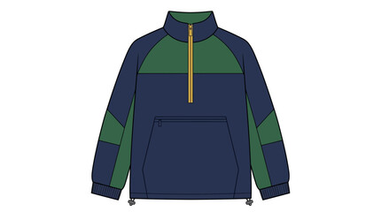 Color blocked windbreaker jacket on white background flat illustration © Design Bari