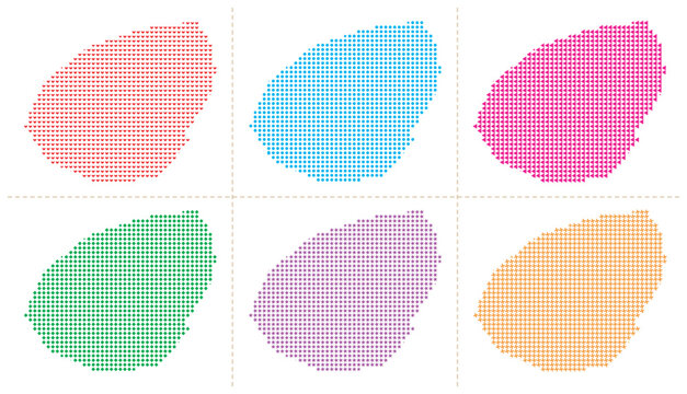 Map of Samoa islands vector illustration country shape illustration mosaic blue dots.