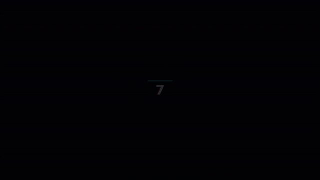 Dynamic Motion Countdown Video with Digital Numbers for Countdown Timers.