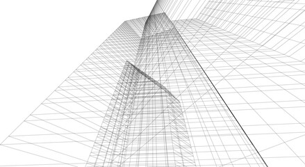 architecture building abstract vector illustration