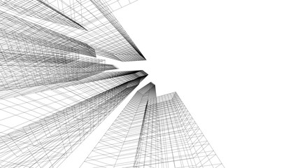 architecture building abstract vector illustration
