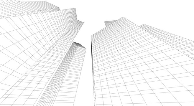 architecture building abstract vector illustration