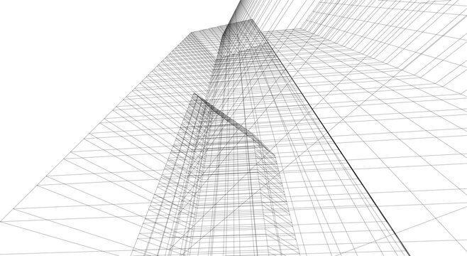 architecture building abstract vector illustration