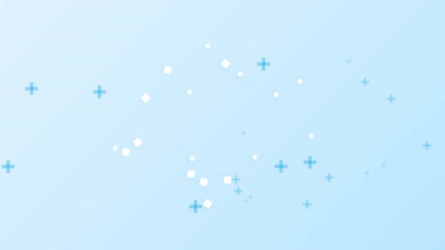 Motion of Sparkling Light Particles in a Soft Blue Background for Celebration and Festive Events.